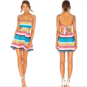 NWT Lovers + Friends Alexandra Dress Stripe Cut Out Multicolor Small